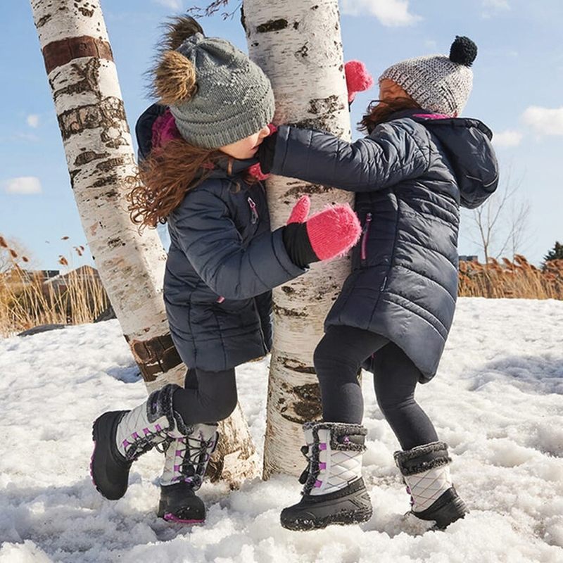 Kamik Star 3 Series NF4309N-LGY-2 Winter Boots, Girl's, 2, Light Gray, Nylon, Lace-Up, Yes, -40 deg F - 3