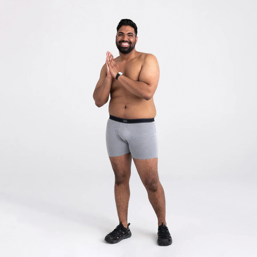 Saxx Daytripper Series SXBB11F-GRA-M Boxer Briefs, M, Elastane/Polyester, Gray Heather, 33 to 35 in, 5 in L - 3