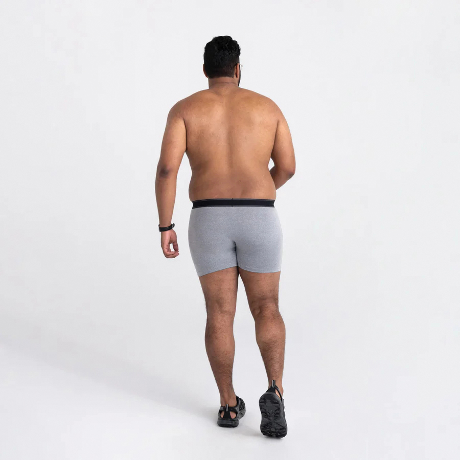 Saxx Daytripper Series SXBB11F-GRA-M Boxer Briefs, M, Elastane/Polyester, Gray Heather, 33 to 35 in, 5 in L - 4
