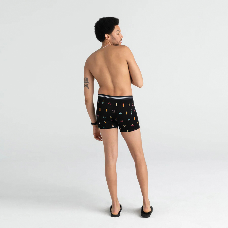 Saxx Vibe Series SXBM35-BBT-S Boxer Briefs, S, Elastane/Viscose, Black, 30 to 32 in, 5 in L - 4
