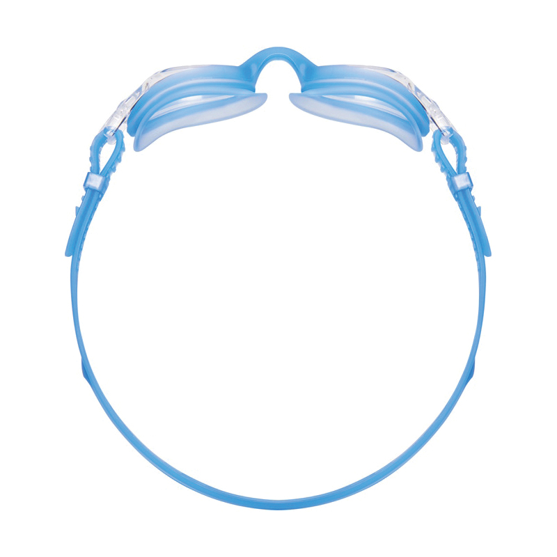 TYR LGSW 105 Kid's Swimple Goggles, Anti-Fog Lens, Clear Lens, Translucent Blue Frame, Split Strap - 2