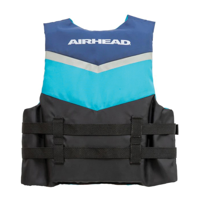 Airhead 30053-03-A-BL Type III Youth Vibe Life Jacket Vest, Polyester Outer, Black/Blue/Gray, Buckle - 5