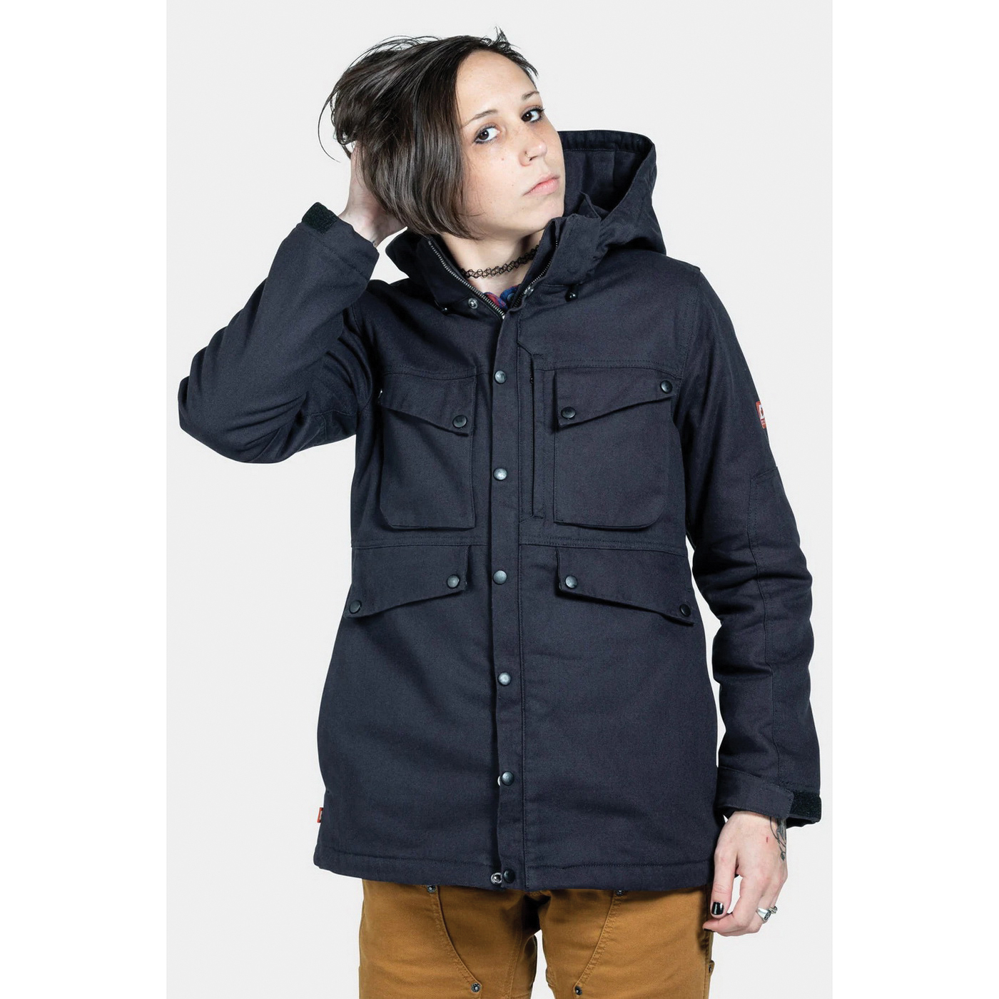 Dovetail Workwear Kent X Chore Series DWF23OW8-001-M Coat, M, Canvas/Cotton/Polyester, Black, Zipper - 3