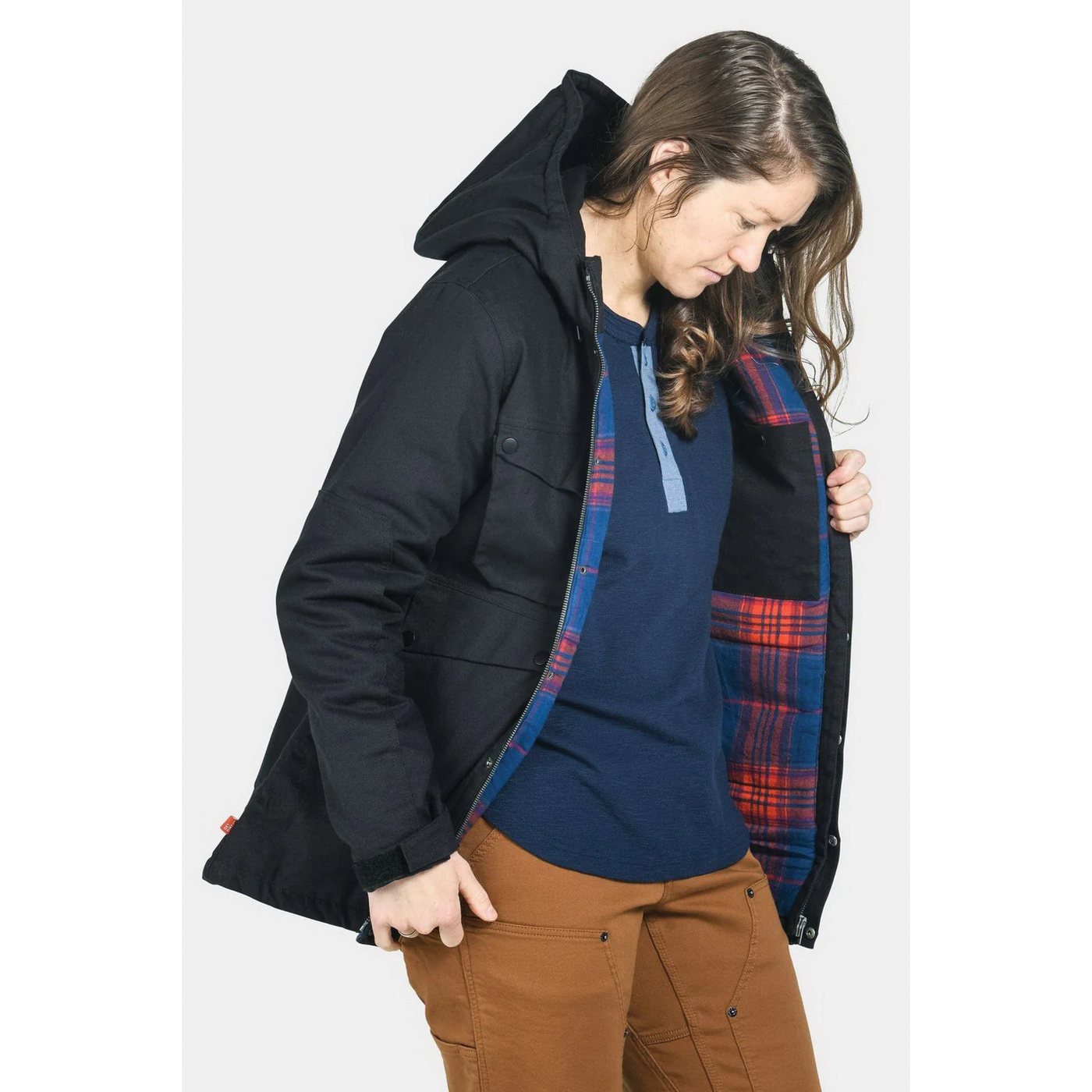 Dovetail Workwear Kent X Chore Series DWF23OW8-001-M Coat, M, Canvas/Cotton/Polyester, Black, Zipper - 5