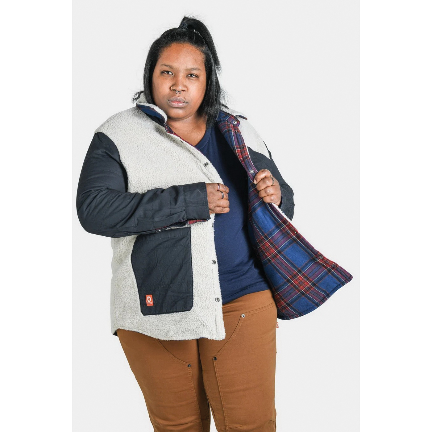 Dovetail Workwear Old School Series DWF23OWA-502-M Jacket, M, Cotton, Multi-Color, Pointed, Snap - 3