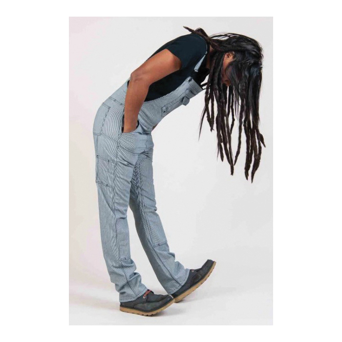 Dovetail Workwear Freshley Series DWF19O1D-101-10X34 Overalls, 10, 29-1/2 to 32 in, Cotton/Spandex, Indigo Stripe - 2