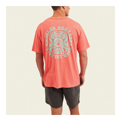 Howler Bros 30596 T-Shirt, M, Cotton, Coral, Crab Idol Screen Print, Regular Fit - 2