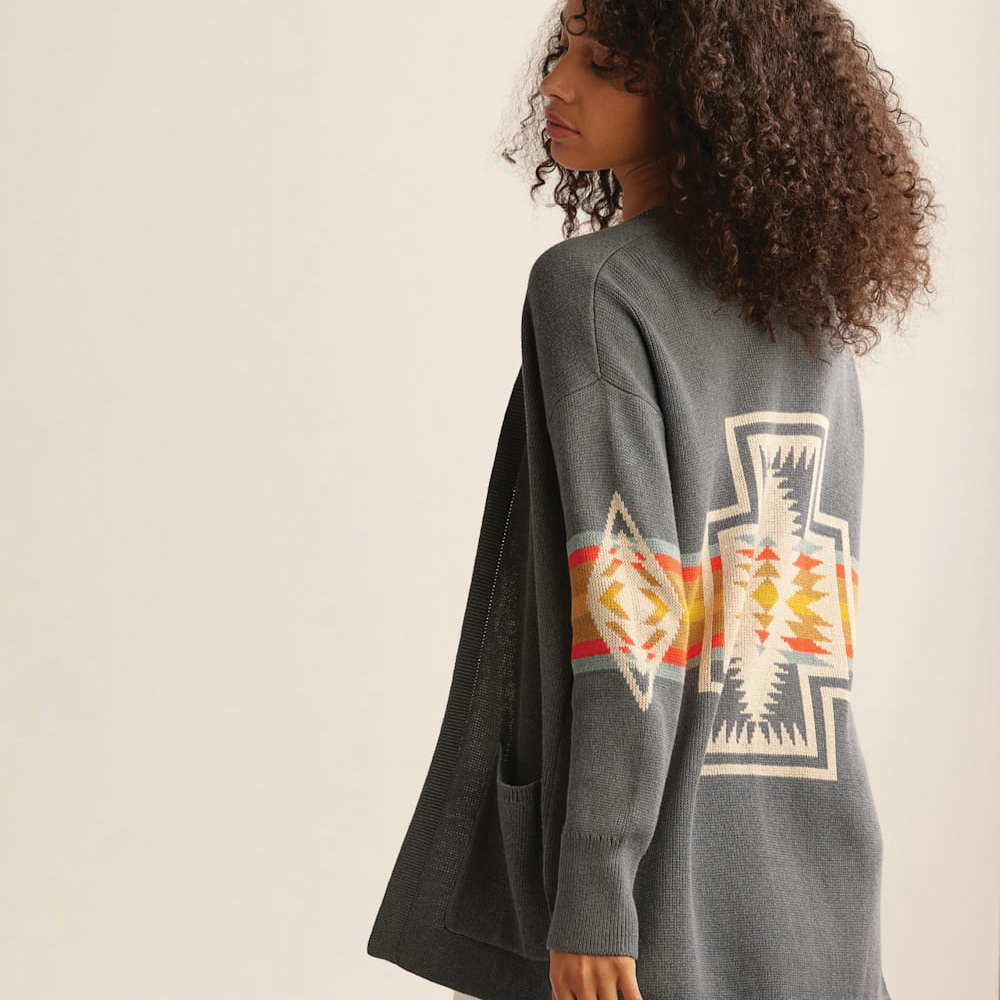 Pendleton 13114Z-87283-L Cardigan, L, 45 in Chest, Historic Harding, Sierra Spring, Cotton, Blue Multi-Harding - 3