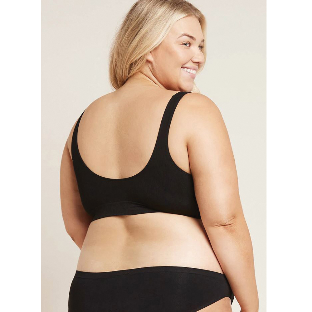 Boody BPBLS-S Seam-Free Padded Crop Bra, S, Elastane/Nylon/Viscose, Black, Fits to Chest Size: 32 to 35 in - 5