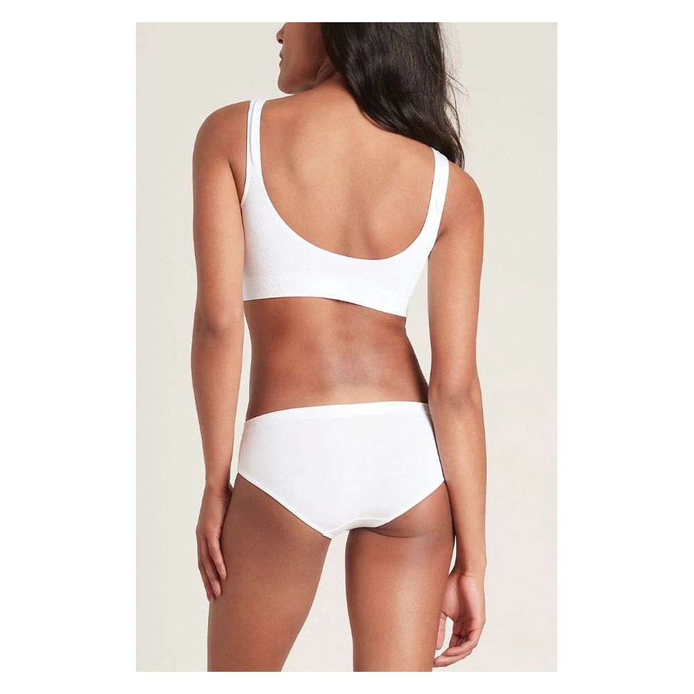 Boody BPWHS-S Seam-Free Padded Crop Bra, S, Elastane/Nylon/Viscose, White, Fits to Chest Size: 32 to 35 in - 2