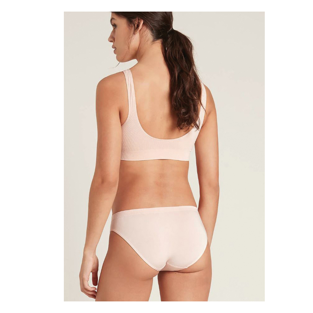 Boody BPNUS-S Seam-Free Padded Crop Bra, S, Elastane/Nylon/Viscose, Nude, Fits to Chest Size: 32 to 35 in - 2