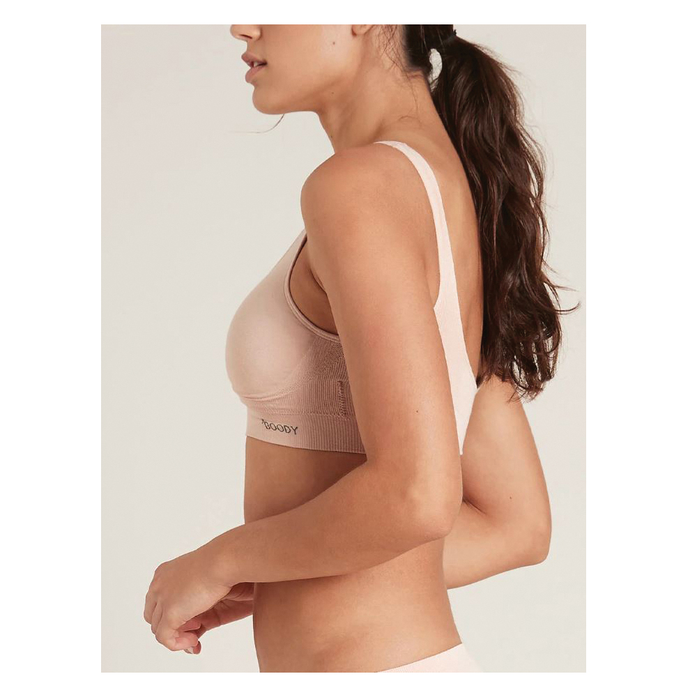 Boody BPNUS-S Seam-Free Padded Crop Bra, S, Elastane/Nylon/Viscose, Nude, Fits to Chest Size: 32 to 35 in - 3