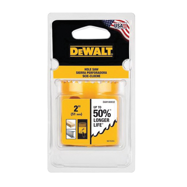 DEWALT DAH180017 Hole Saw, 1-1/16 in Dia, 1-3/4 in D Cutting, 1/2-20 Arbor, 4, 5 TPI, HSS Cutting Edge - 3