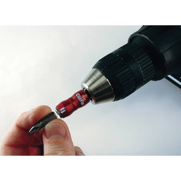 Wiha ClicFix Series 71491 Bit Holder, 1/4 in Drive, Hex Drive, Chrome Vanadium Molybdenum Steel - 3