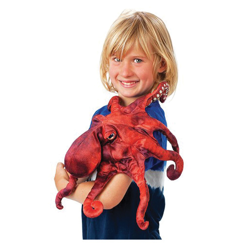 Folkmanis 2974 Hand Puppet, Octopus, Red - 2