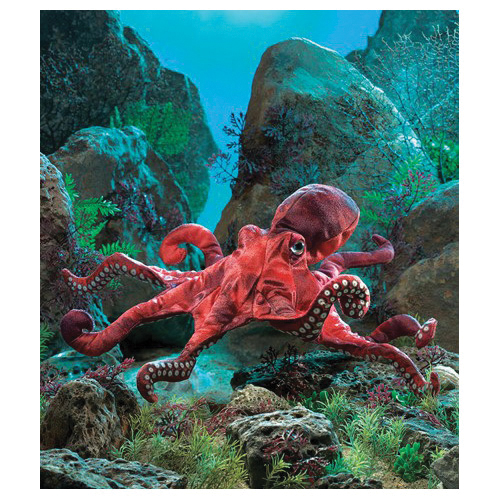 Folkmanis 2974 Hand Puppet, Octopus, Red - 3