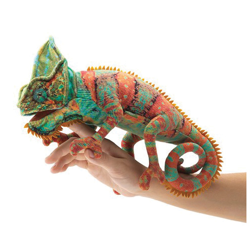 Folkmanis 3153 Finger Puppet, S, Chameleon - 4