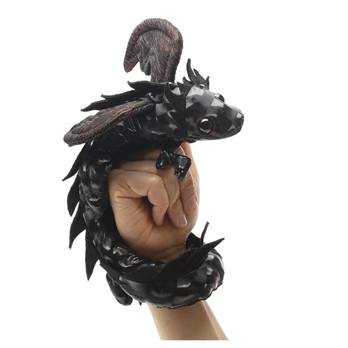 Folkmanis 3163 Wristlet Finger Puppet, Midnight Dragon Wristlet - 3