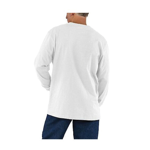Carhartt K126-DOV-XL Pocket T-Shirt, XL, Regular, Cotton, Dusty Olive, Solid, Crew Neck, Ribbed, Long Sleeve, Loose Fit - 2