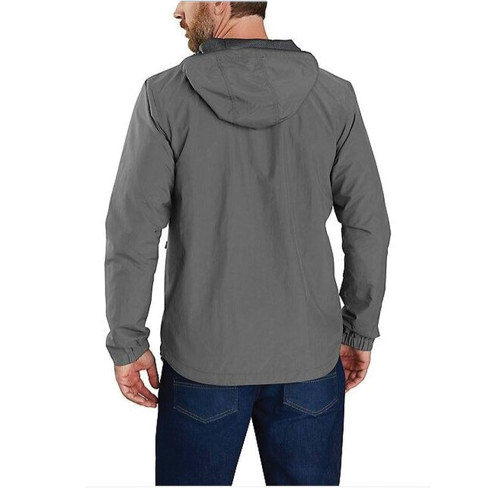 Carhartt 104671-STL-S Jacket, S, Nylon, Steel, Hooded, Zipper, Regular - 2