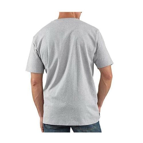 Carhartt K84-G55-S T-Shirt, S, Regular, Cotton/Polyester, North Woods Heather, Solid, Henley, Short Sleeve, Loose Fit - 2