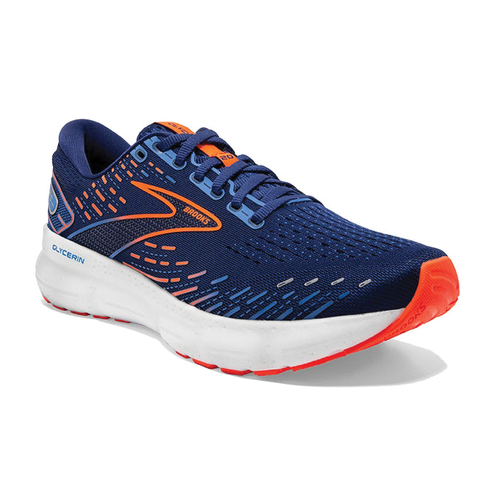 Brooks Glycerin 20 Series 1103821D444105 Running Shoes, 10.5, M W, Blue Depths/Orange/Palace Blue, Fabric - 2