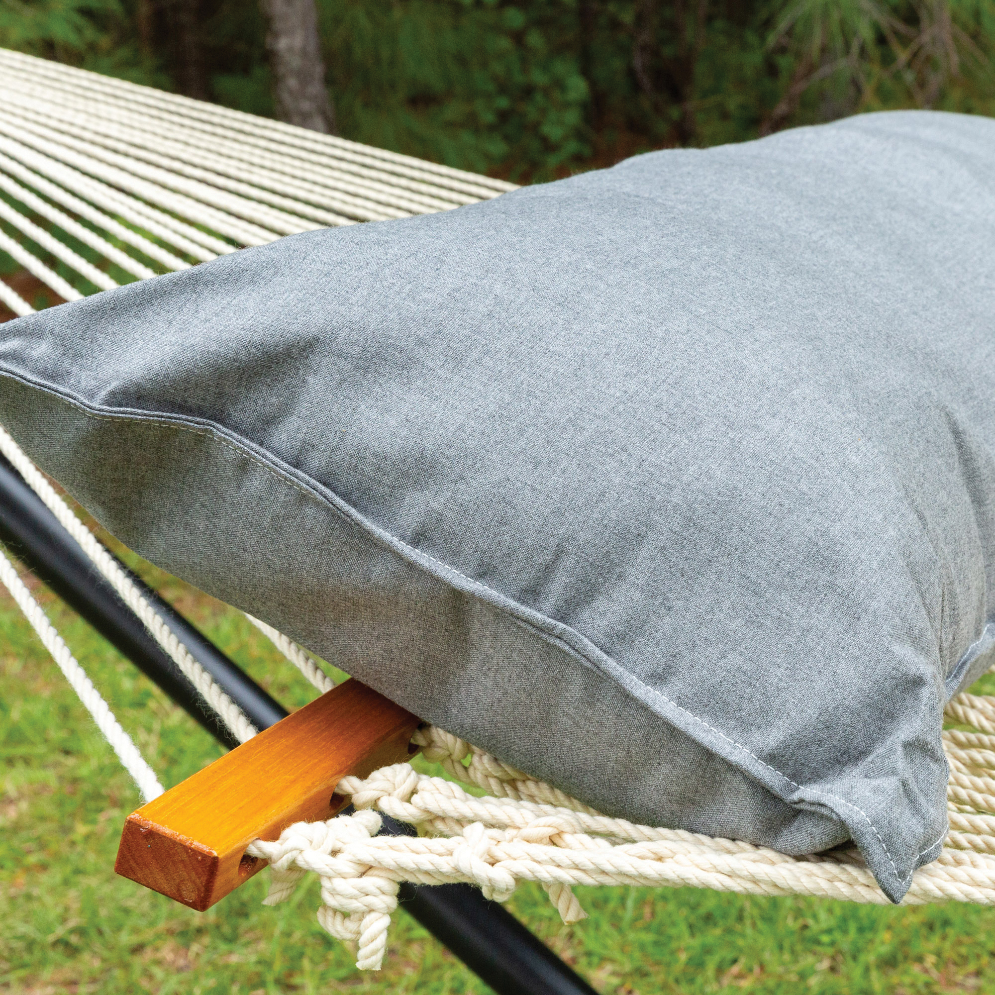 Hatteras Hammocks B-SLT-LONG Hammock Pillow, 52 in L, 18 in W, Sunbrella Fabric, Cast Slate Fabric - 3
