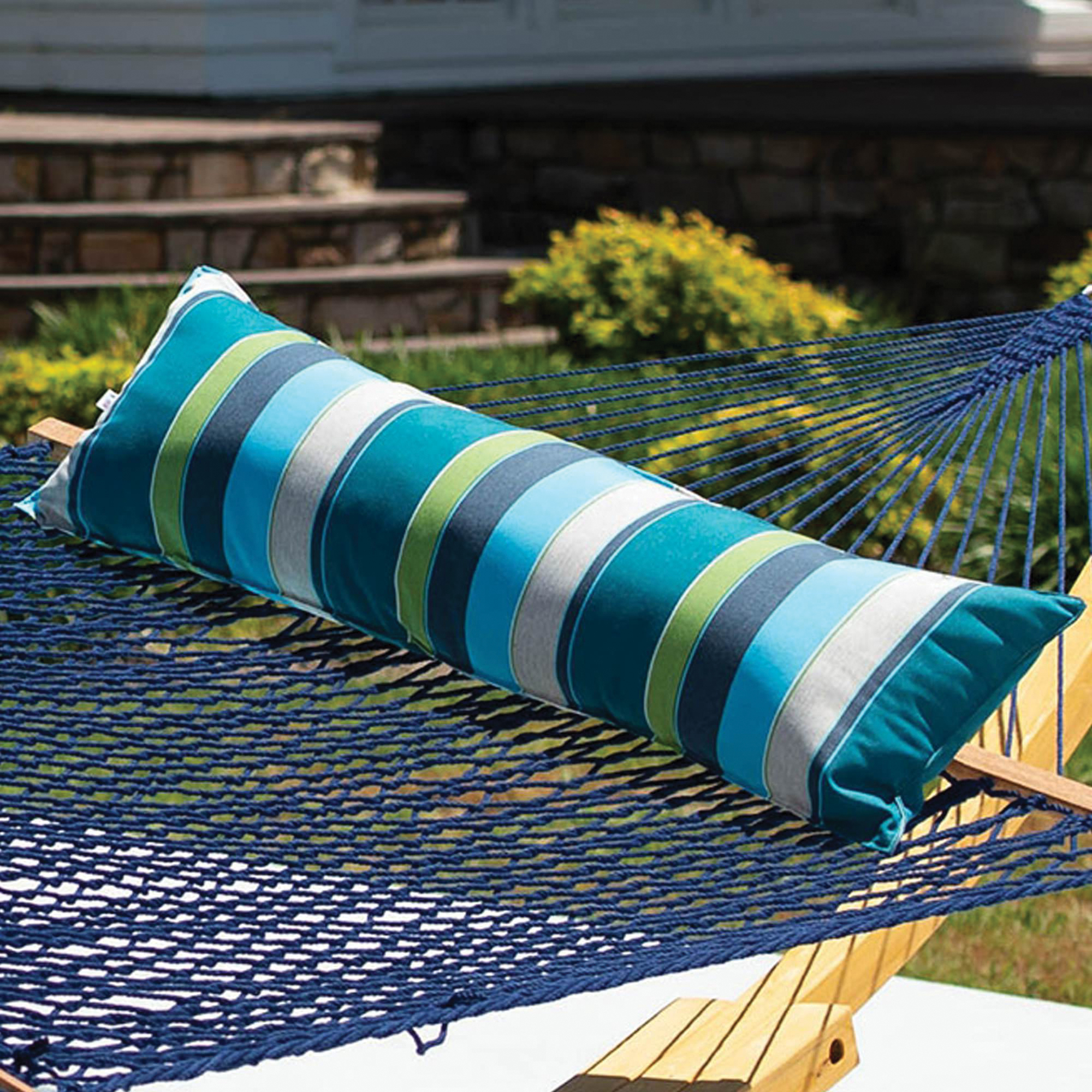 Hatteras Hammocks B-EXC-LONG Hammock Pillow, 52 in L, 18 in W, Sunbrella Fabric, Expand Calypso Fabric - 2