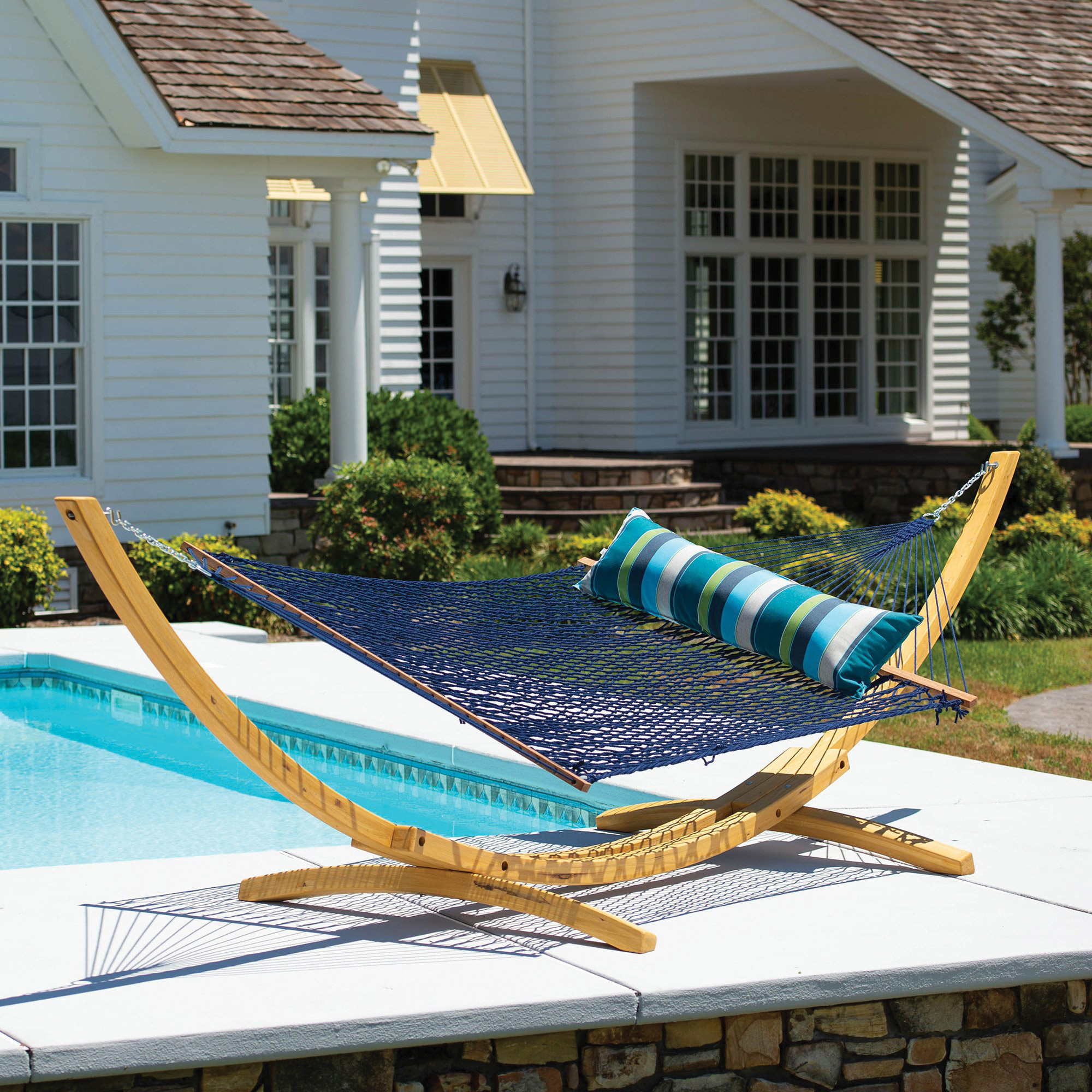 Hatteras Hammocks B-EXC-LONG Hammock Pillow, 52 in L, 18 in W, Sunbrella Fabric, Expand Calypso Fabric - 3