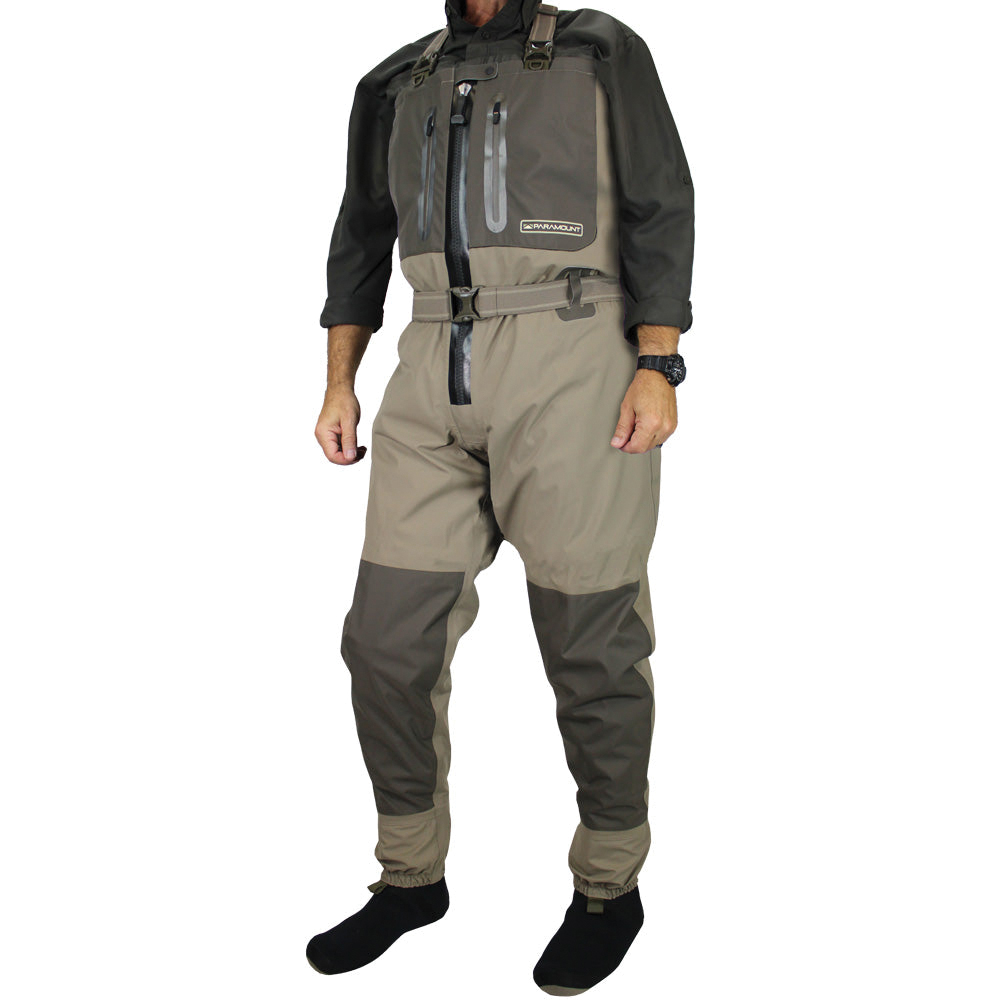 Paramount Outdoors Deep Eddy Z Series MWDW008-ELK-001-L Chest Wader, L, 38 in Inseam L, Elk, Nylon, Zipper - 2