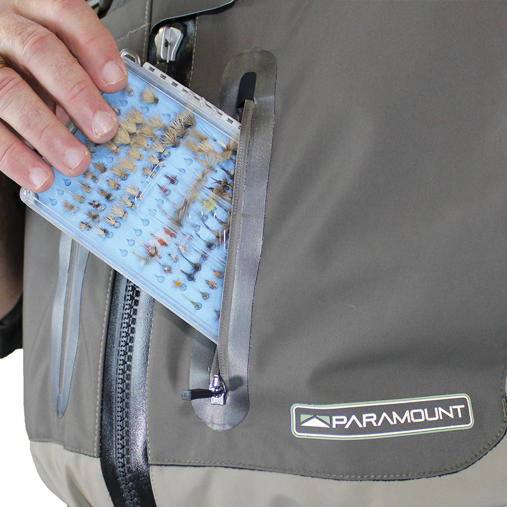 Paramount Outdoors Deep Eddy Z Series MWDW008-ELK-001-L Chest Wader, L, 38 in Inseam L, Elk, Nylon, Zipper - 3