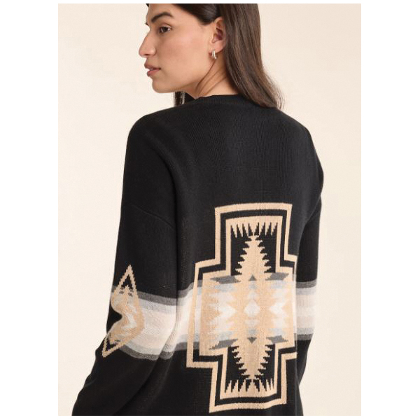 Pendleton Sierra Springs Series 13114Z-87312-S Cardigan, S, 46 in Chest, Historic Harding, Cotton, Black Multi-Harding - 2
