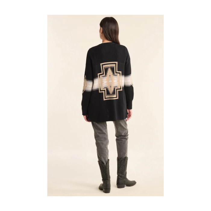 Pendleton Sierra Springs Series 13114Z-87312-S Cardigan, S, 46 in Chest, Historic Harding, Cotton, Black Multi-Harding - 3