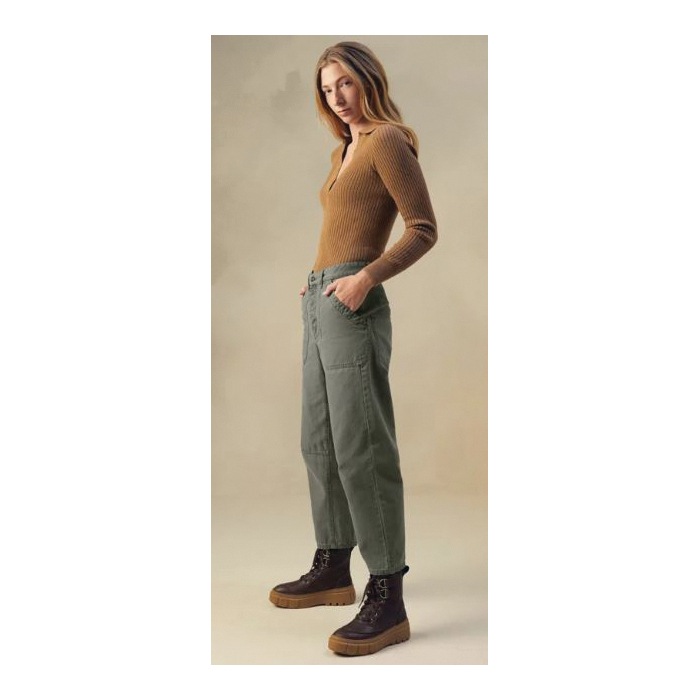 prAna Milani Series 2065621-200-S Sweater, S, 35 to 36 in Chest, Polo, Relaxed, V-Neck, Bronze Cotton/Polyester/Wool - 4