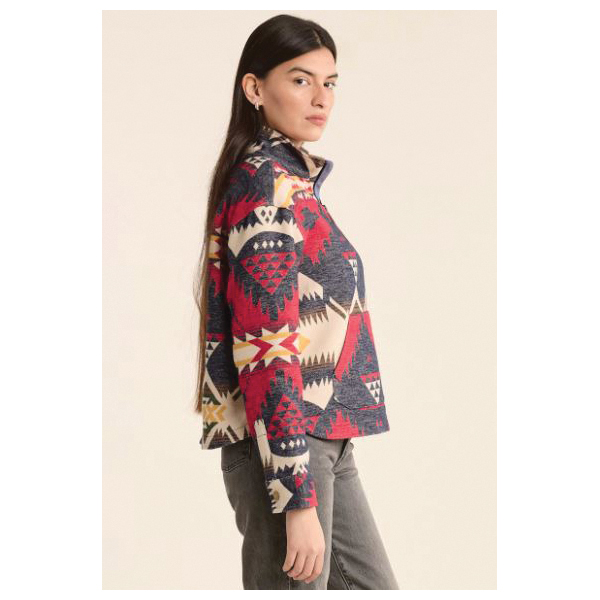 Pendleton TM583-69935-S Sweater, S, 45 in Chest, Stand, Cotton Chamois, Navy/Red - 3