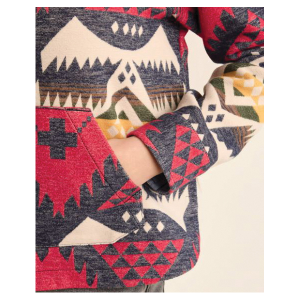 Pendleton TM583-69935-S Sweater, S, 45 in Chest, Stand, Cotton Chamois, Navy/Red - 4