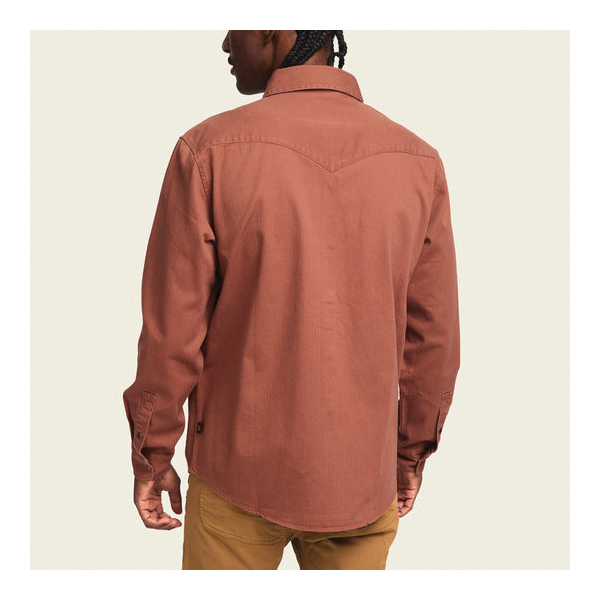 Howler Bros Sawhorse Series 127924F-MIN-XL Work Shirt, XL, Snap, Mink Brown - 2