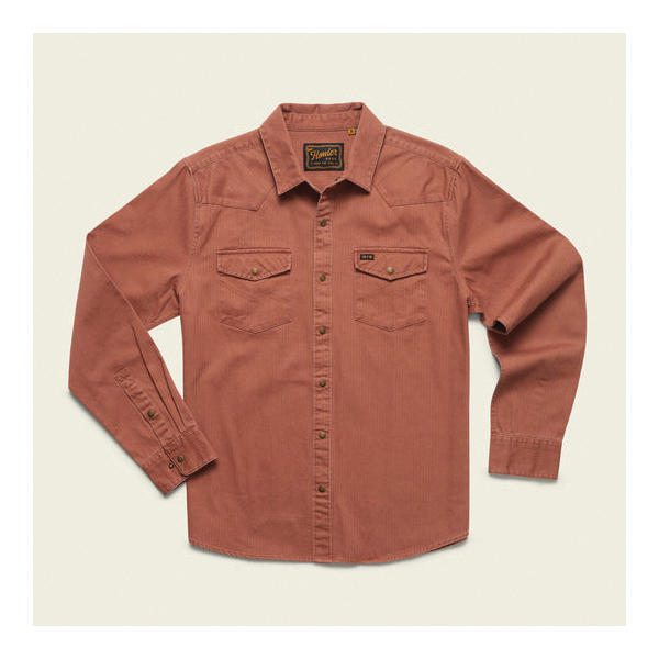 Howler Bros Sawhorse Series 127924F-MIN-XL Work Shirt, XL, Snap, Mink Brown - 4