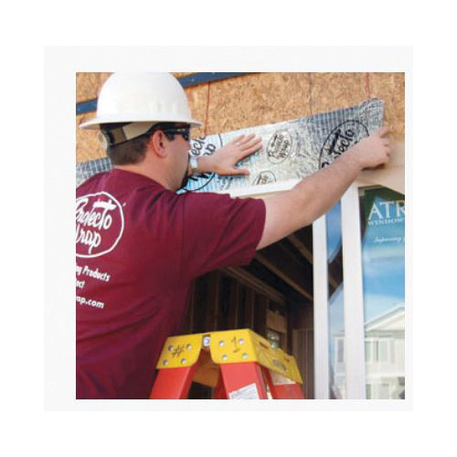 Protecto Wrap Building Tape 844006SW Window and Door Flashing Tape, 75 ft L, 3 in W, Polybutene/Thermoplastic Elastomer - 2
