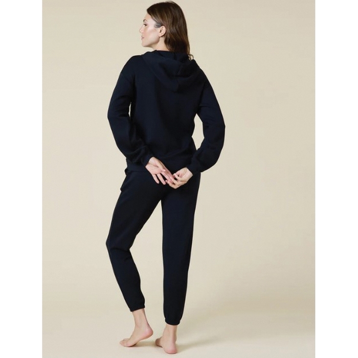Softies 5200-9-Blk-L Oversize Lounge Set, L, Polyester/Rayon/Spandex, Black, Hooded - 5