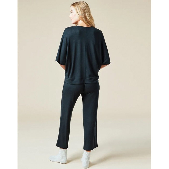 Softies 2300-2-Blk-L Dream Capri Lounge Set, L, Polyester/Spandex, Black, V-Neck, Dolman Sleeve - 5