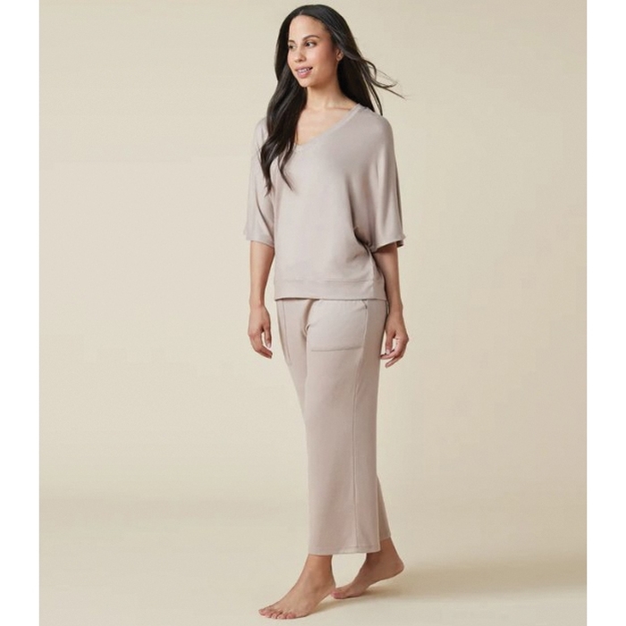 Softies 2300-2-Coco-S Dream Capri Lounge Set, S, Polyester/Spandex, Coco, V-Neck, Dolman Sleeve - 5