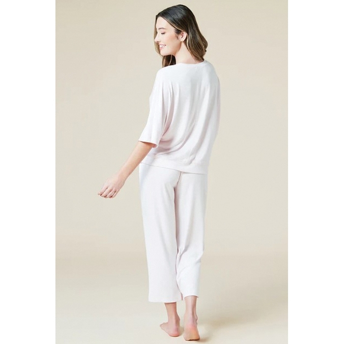 Softies 2300-2-Pink-S Dream Capri Lounge Set, S, Polyester/Spandex, Blush Pink, V-Neck, Dolman Sleeve - 4