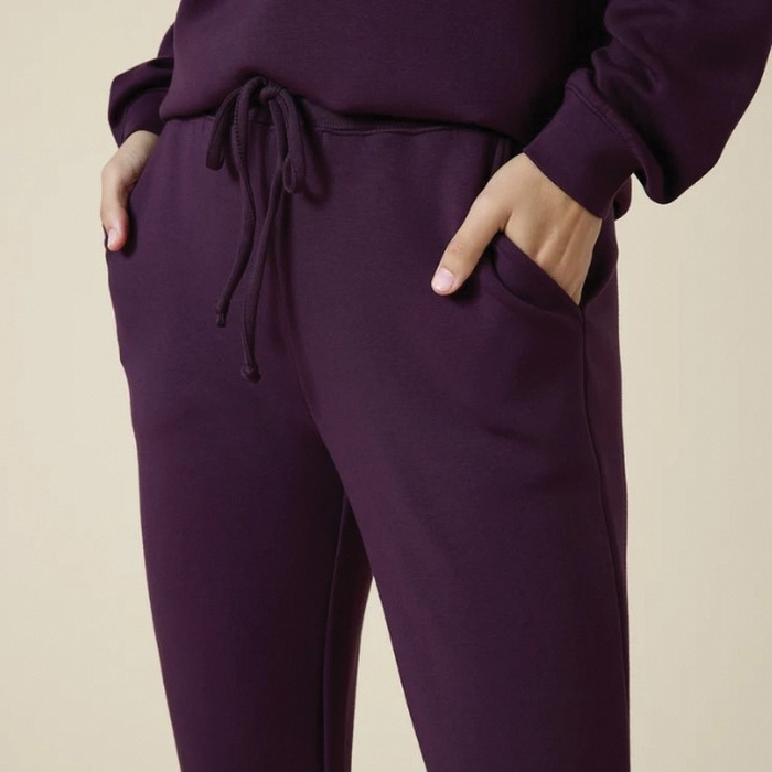 Softies 5200-9-Fig-M Oversize Lounge Set, M, Polyester/Rayon/Spandex, Fig, Hooded - 3