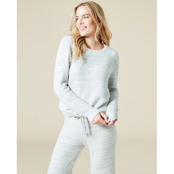 Softies 8900-8-Grey-XS Marshmallow Lounge Set, XS, Nylon/Polyester, Heather Gray, Crew Neck, Long Sleeve - 2