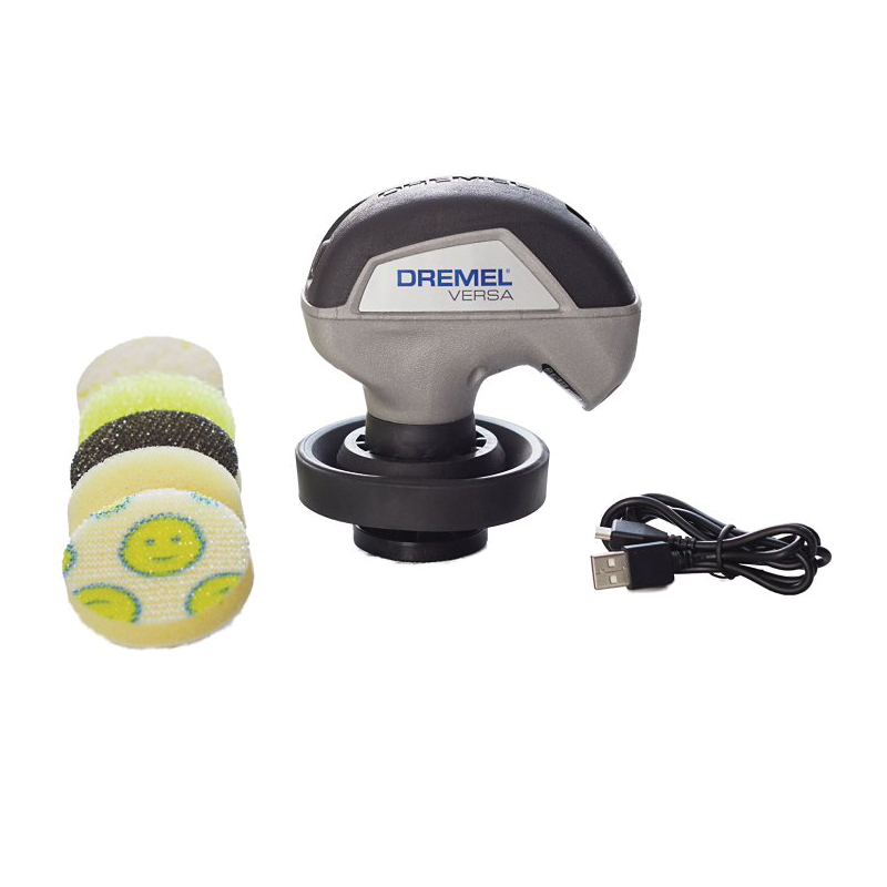 Dremel Versa PC10-07 Power Scrubber Kit with Scrub Daddy Cleaning Sponge Pads, Battery, 4 V, 2 a, 2 Ah, 2200 rpm Speed