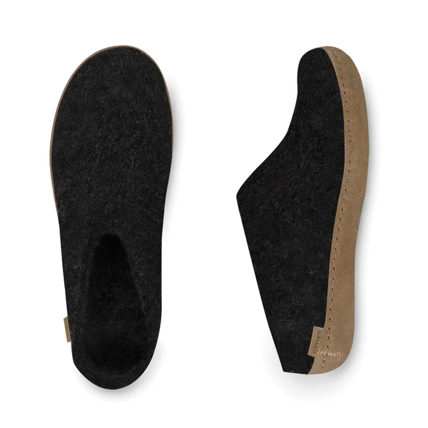 Glerups B 36 02 CHARC Slippers, 36, Charcoal, Wool - 3