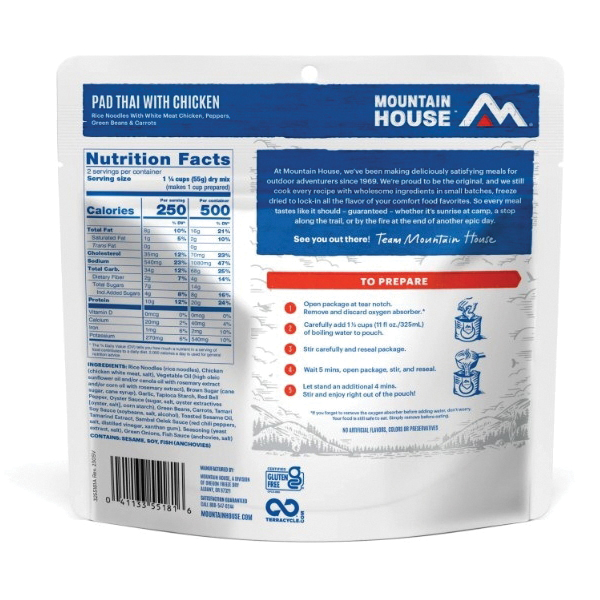 Mountain House 0055181 Pad Thai, Chicken, Yes, 3.9 oz Pouch - 2