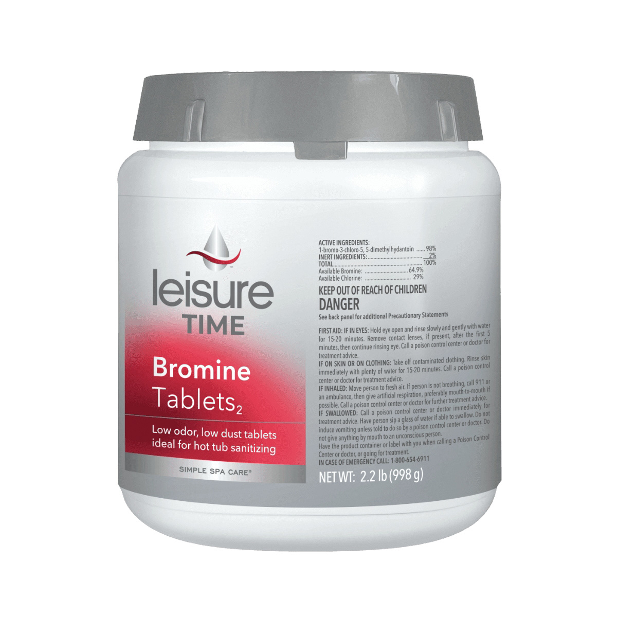 Leisure Time 45401A Brominating Tabs, Tablet, 2.2 lb Bottle