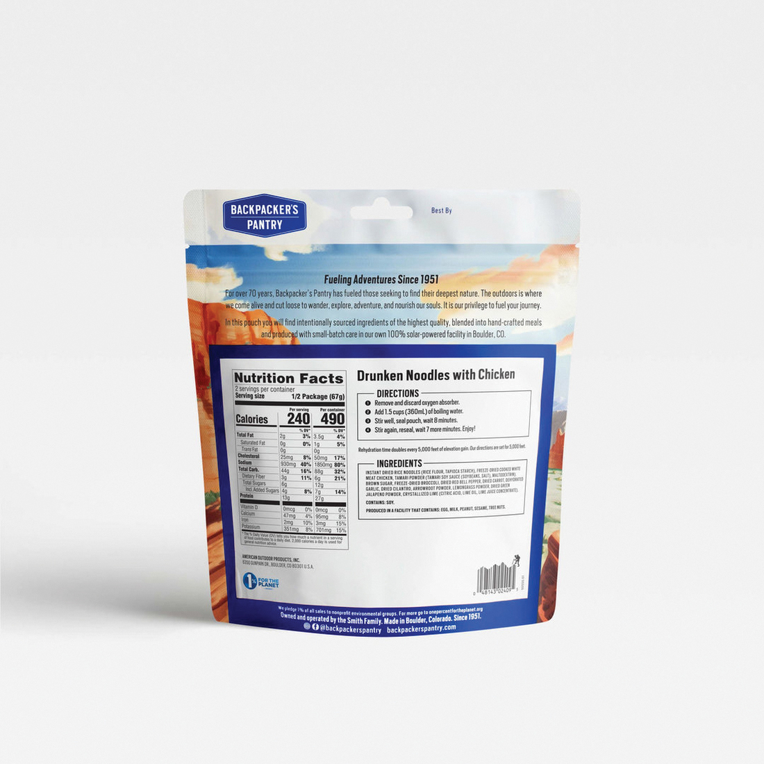 Backpacker's Pantry 102409 Drunken Noodles with Chicken Pouch - 5